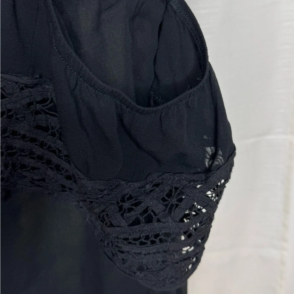 NWOT Socialite Black Off the Shoulder Crochet Lace Top Blouse. - Picture 5 of 8